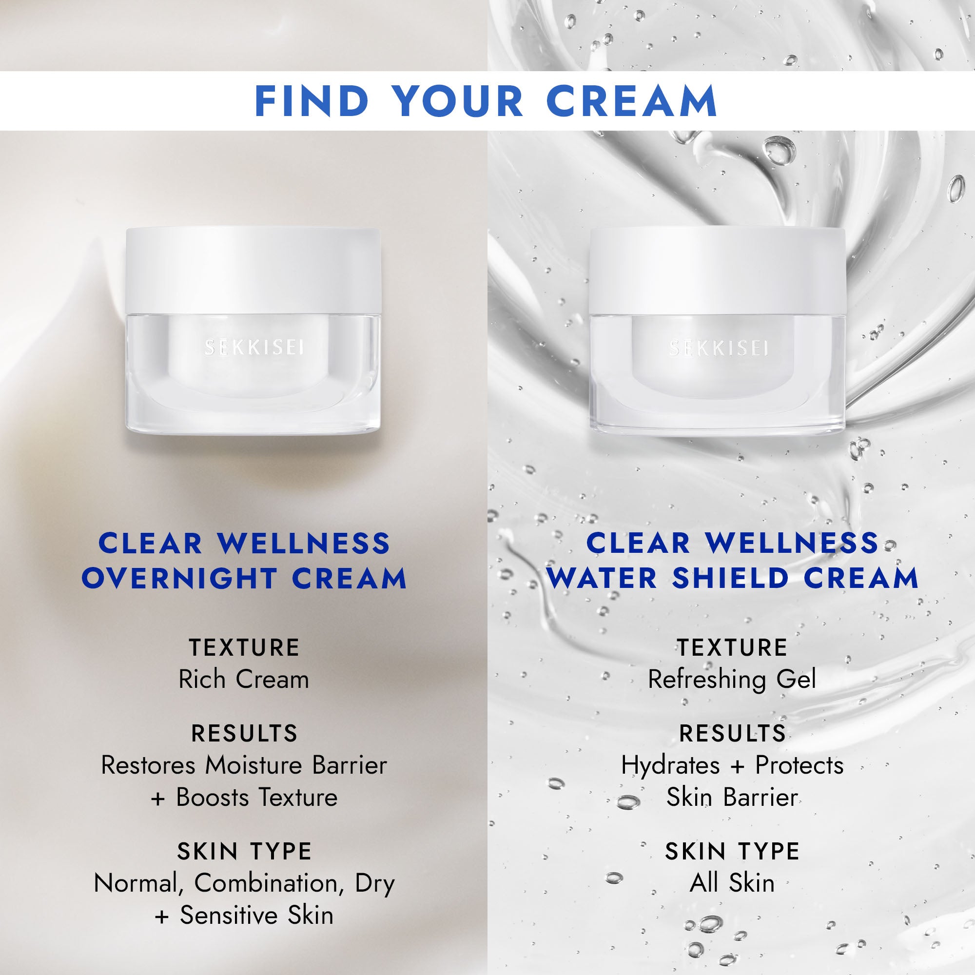 SEKKISEI クリアウェルネスウォーターシールドクリーム 40g×7個 CLEAR WELLNESS Water Shield Cream – Sekkisei