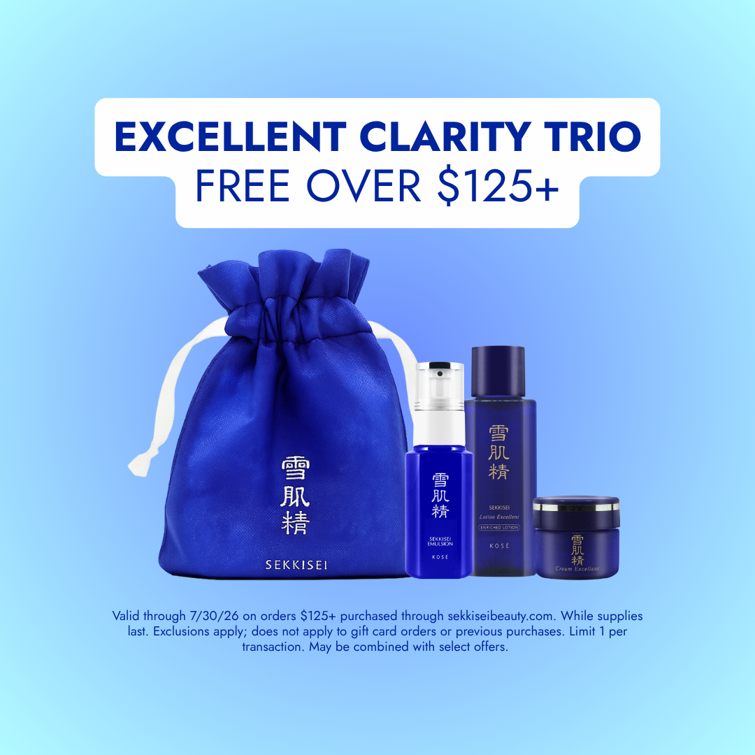 EXCELLENT CLARITY TRIO / FREE OVER $125+ / Valid through 7/30/26 on orders $125+ purchased through sekkiseibeauty.com. While supplies last. Exclusions apply; does not apply to gift card orders or previous purchases. Limit 1 per transaction. May be combined with select offers.