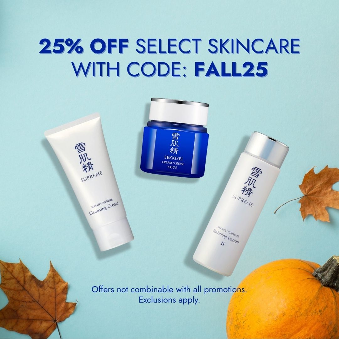 25% off select skincare with code FALL25