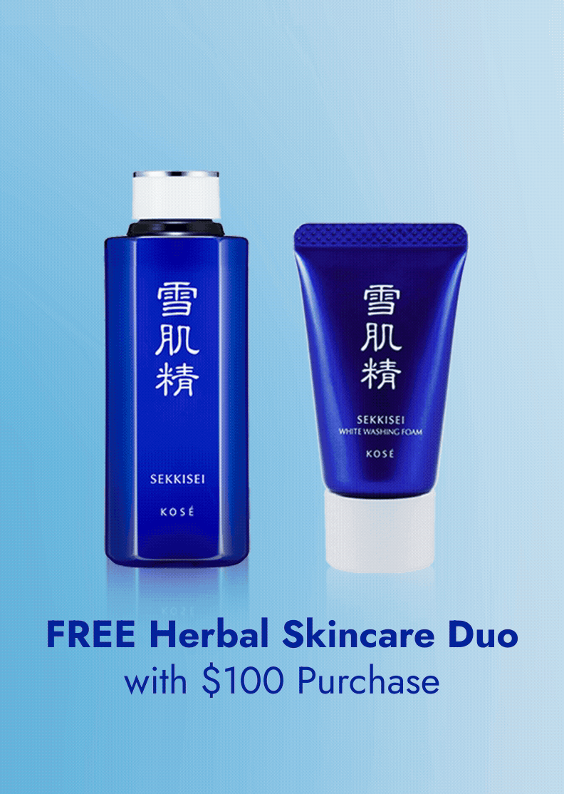 Free herbal skincare duo with $100 purchase - Free glow restore trio with $140 purchase