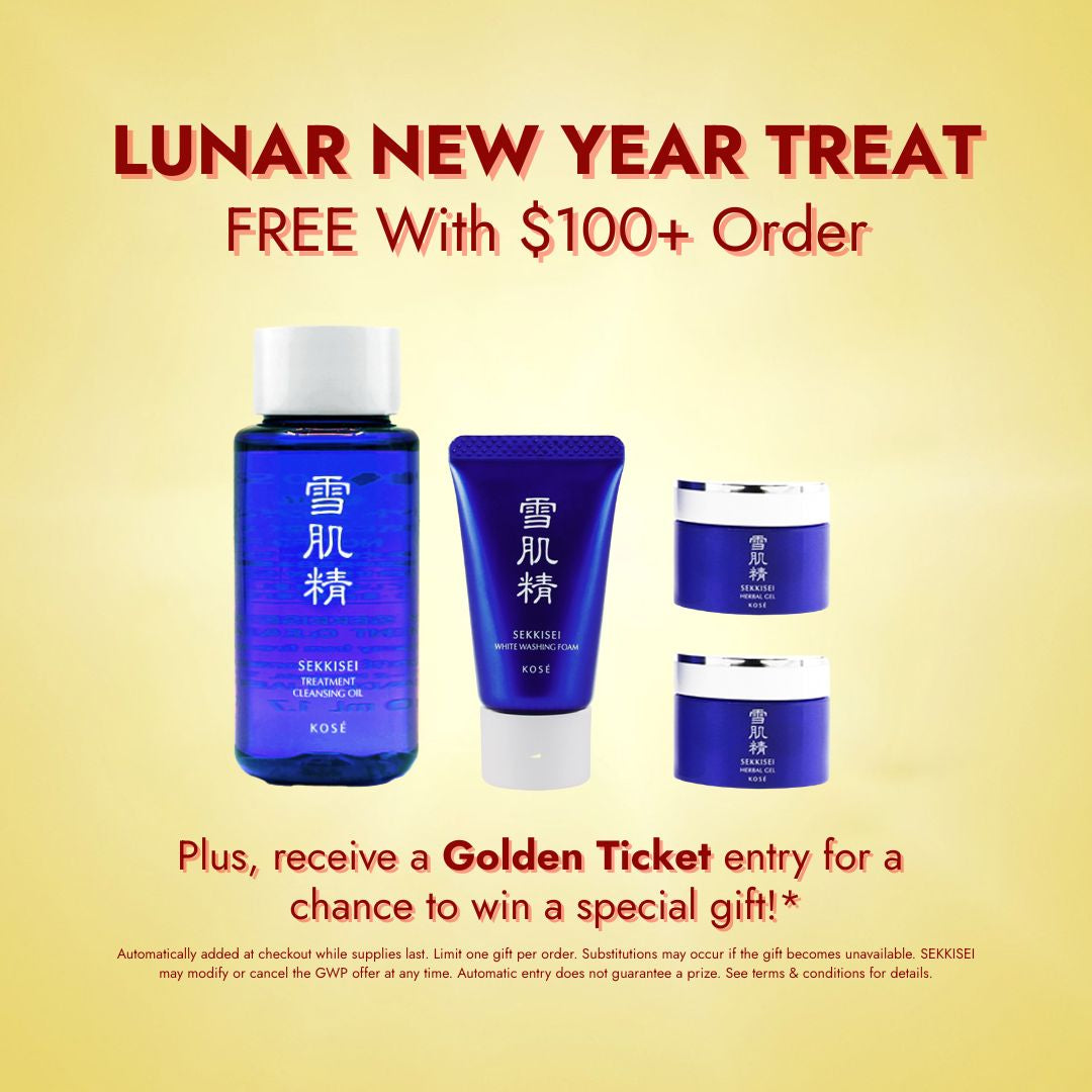 Lunar New Year Treat Free with $100+ Order - Plus, receive a Golden Ticket entry for a chance to win a special gift!* - Automatically added at checkout while supplies last. Limited one gift per order. Substitutions may occur if the gift becomes unavailable. SEKKISEI may modify or cancel the GWP offer at any time. Automatic entry does not guarantee a prize. See terms & conditions for details.